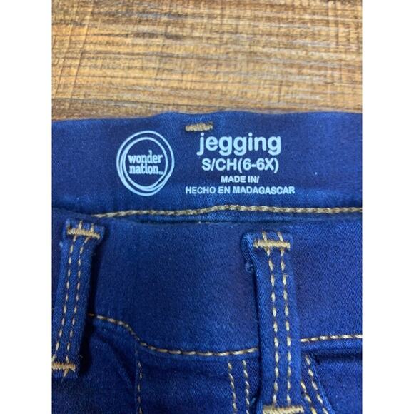 WONDER NATION Girl’s Dark Wash Jeggings / Size: 6-6X - Picture 3 of 9
